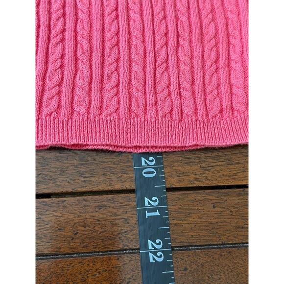Vtg Y2k Guess Halter Top Sz XL Cable Knit Sweater Tie Pink Preppy Nautical - Picture 4 of 9